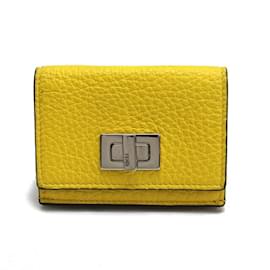 Fendi-Fendi Selleria Tri-fold Compact Wallet-Yellow