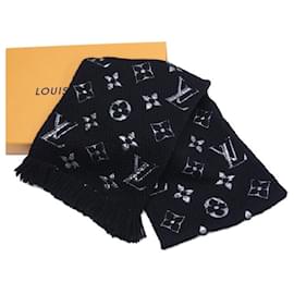 Louis Vuitton-Louis Vuitton Monogram Echarpe Mania Shine Scarf-Black