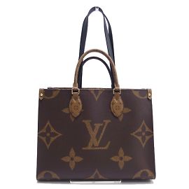 Sac tote On the Go MM Monogram Louis Vuitton Marron Marron foncé