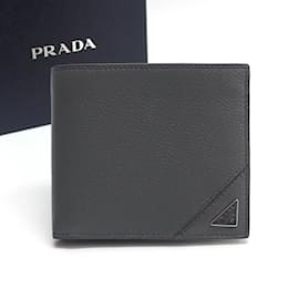 Prada-Prada Bi-fold Compact Wallet in Gray-Brown