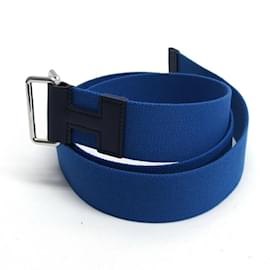 Hermès-Hermes Belt Nomade Textile Blue x Black Size M-Black,Blue
