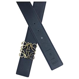 Loewe-Loewe Anagram Reversible Belt-Orange,Navy blue