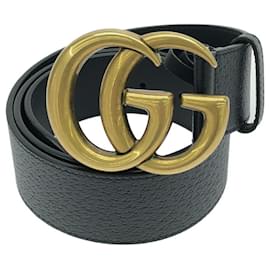 Gucci-Gucci Standard Black Belt with Double G Buckle-Black