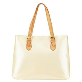 Louis Vuitton-Louis Vuitton Monogram Vernis Brentwood Tote Bag-White
