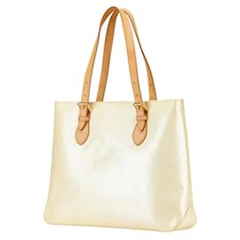 Louis Vuitton-Louis Vuitton Monogram Vernis Brentwood Tote Bag-White