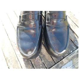 JM Weston-vintage black box moccasin jm weston 1980 7/5D 42-Black