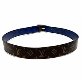 Louis Vuitton-Cinto Reverso Santur Monograma Louis Vuitton-Marrom,Azul
