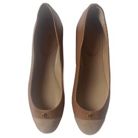 Sapatilhas Ralph Lauren de couro bege Bege