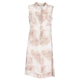 Chanel-Chanel Beige Silk Floral Dress - 2000s-Beige