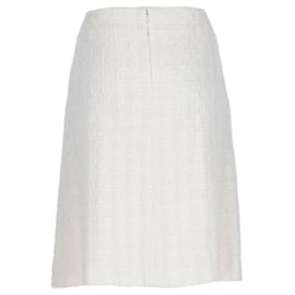 Chanel-Chanel White Bouclé Cotton Skirt - 2000s-White