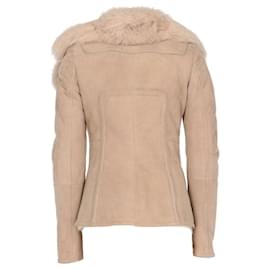 Gucci-Gucci Beige Sheepskin Shearling Coat - 2000s-Beige