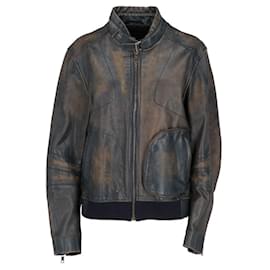 Marc Jacobs-Marc Jacobs Shaded Blue Leather Jacket - 2020s-Blue