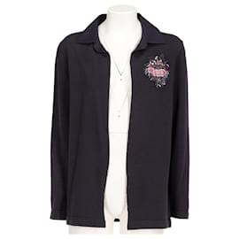 Chanel-Chanel Navy Blue Cotton Cardigan - 2000s-Blue,Navy blue