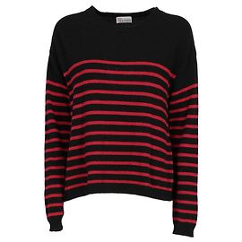 Red Valentino Valentino Bicolor gestreifter Wollpullover - 2000er Schwarz Rot Sand
