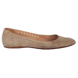 Hermès-Hermès Beige Suede Ballet Flats - 2000s-Beige