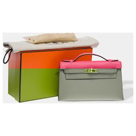 Hermès-HERMES Kelly Mini Bag in Pink Leather - 102511-Pink