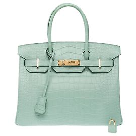 Hermès HERMES Birkin 30 Bag in Exotic Leather Green - 102508 Green