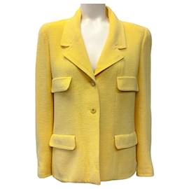 Chanel-Chanel Vintage Pale Yellow Blazer-Yellow
