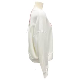 Alexander Mcqueen-Alexander McQueen White / Red 2023 Shadow Rose Cocoon Sleeve Sweatshirt-White