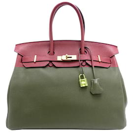 Hermès-Hermes Birkin 35 Handbag in Rouge H-Red