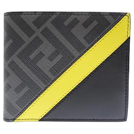 Fendi-Fendi Diagonal Wallet-Brown,Yellow