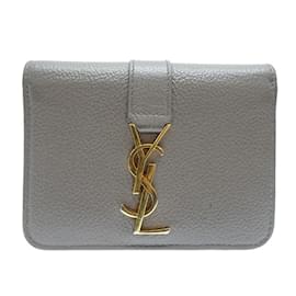 Yves Saint Laurent-Yves Saint Laurent Compact Bi-fold Wallet-Brown