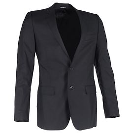 Dolce & Gabbana Single-Breasted Blazer in Black Wool Black