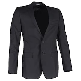 Dolce & Gabbana-Dolce & Gabbana Single-Breasted Blazer in Black Wool-Black