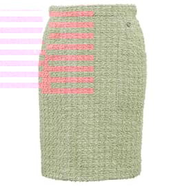 Chanel- Chanel CC Mini Pencil Skirt in Pink Cotton Tweed-Pink
