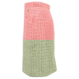 Chanel- Chanel CC Mini Pencil Skirt in Pink Cotton Tweed-Pink
