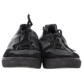 Balenciaga-Balenciaga Pleated Sneakers in Black Suede and Leather-Black