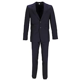 Burberry- Burberry London Single-Breasted Suit and Pants Set in Navy Blue Wool-Blue,Navy blue