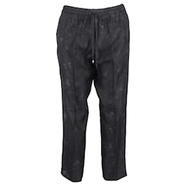 Valentino Garavani- Valentino Garavani Butterfly Print Trousers in Black Cotton-Black