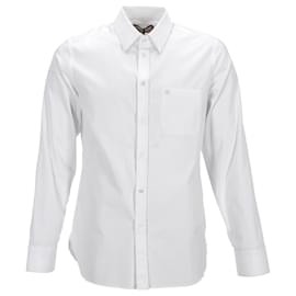 Gucci- Gucci GG Button-Down Shirt in White Cotton-White,Cream