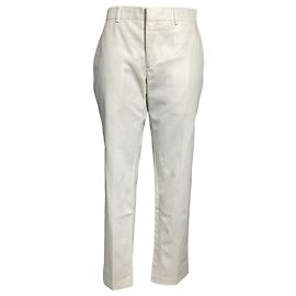 Pantaloni dritti Hermès in cotone bianco Bianco Crudo