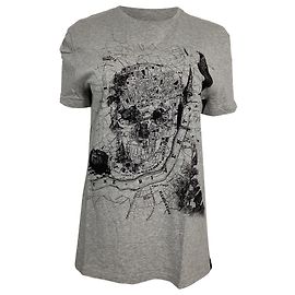 Camiseta de algodón gris con estampado de calavera Alexander Mcqueen Gris