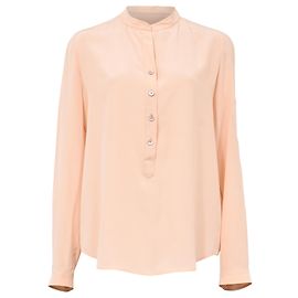 Stella Mc Cartney Stella McCartney Mandarin-Kragen-Shirt aus Pfirsichseide Angeln
