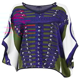 Hermès-Hermes Braided Tunic Top in Multicolor Silk-Multiple colors