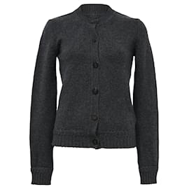 Hermès-Hermes Buttoned Sweater Cardigan in Grey Wool-Grey