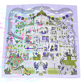 Hermès-Hermes La Maison des Carres 90cm Scarf in Multicolor Silk -Multiple colors