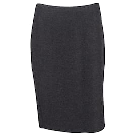 Max Mara- Max Mara Midi Pencil Skirt in Grey Wool-Grey