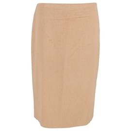 Max Mara- Max Mara Midi Pencil Skirt in Brown Wool-Brown,Red