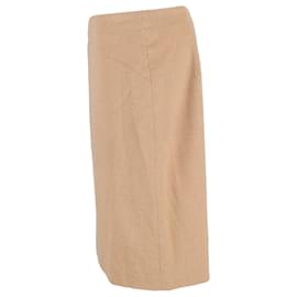 Max Mara- Max Mara Midi Pencil Skirt in Brown Wool-Brown,Red