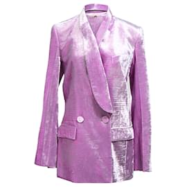 Nina Ricci-Nina Ricci Double-Breasted Velvet Blazer in Purple Viscose-Purple