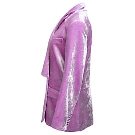 Nina Ricci-Nina Ricci Double-Breasted Velvet Blazer in Purple Viscose-Purple
