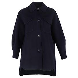 Maje Gavino Jacket in Navy Blue Wool Blue Navy blue