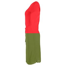Gucci-Gucci Wrap-Effect Midi Dress in Red Viscose-Red