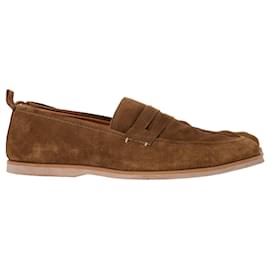 Autre Marque-Mr P. Regenerated Penny Loafers in Brown Suede-Brown,Red