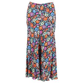 Saia midi estampada floral Etro em seda multicolorida Multicor