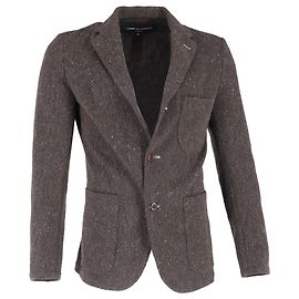 Comme Des Garcons Single-Breasted Blazer in Brown Wool Brown